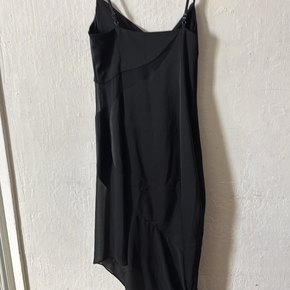 Revolve NBD Delfino Slip Asymmetrical Dress Semi Sheer Black Size Small - Picture 6 of 6